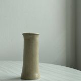 Handmade cylindrical vase in raw stoneware,