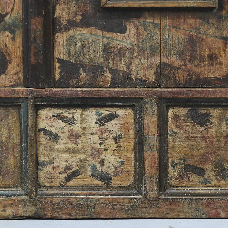 Armoire de mariée peinte d'art populaire
