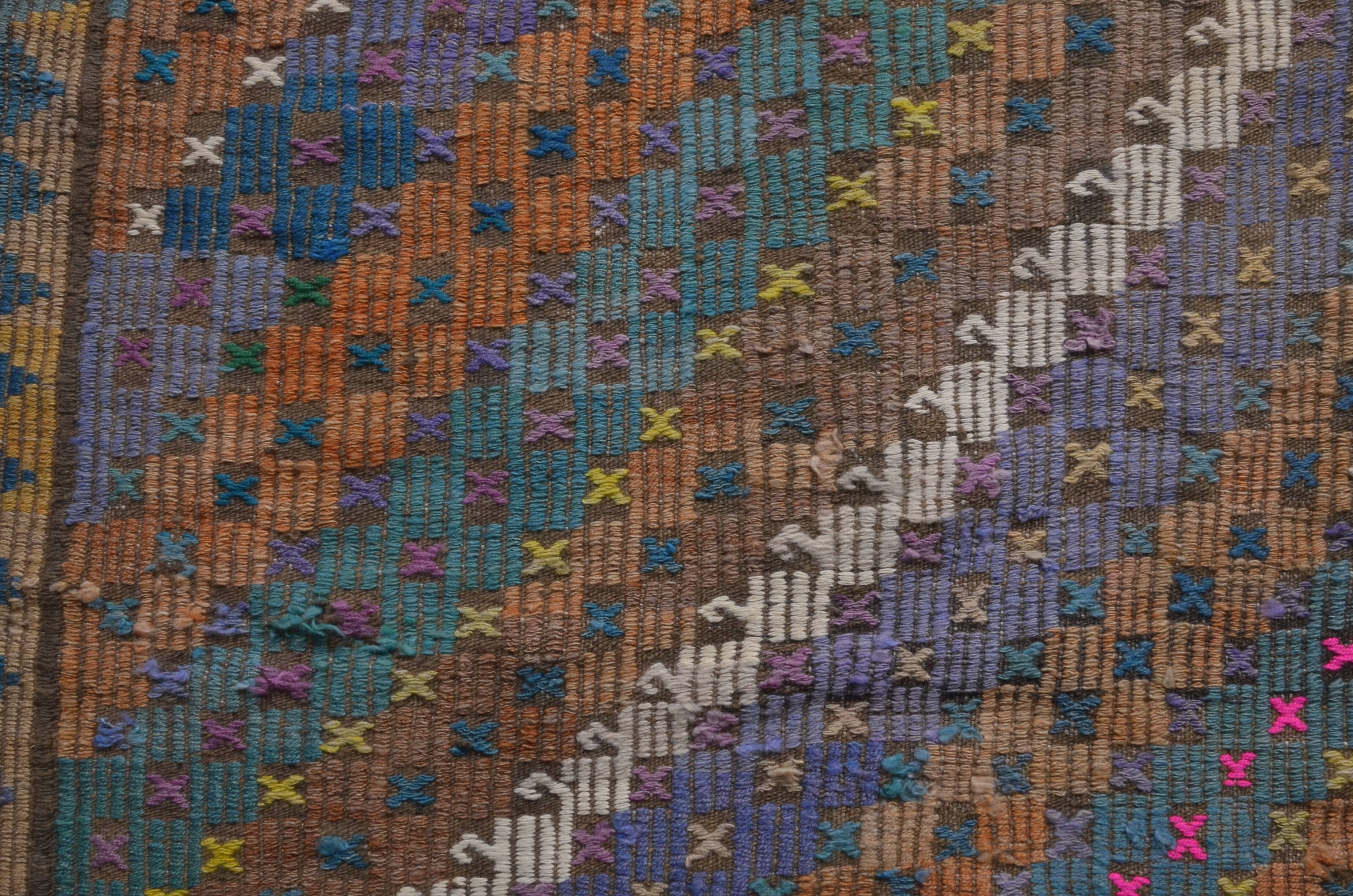 Antique Anatolian Vintage Kilim Rug 1895