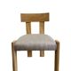 Chaise en bois massif avec assise aspect lin