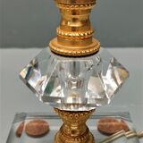 Crystal and golden brass table lamp ~ 1950s/1960s
