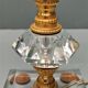 Crystal and golden brass table lamp ~ 1950s/1960s