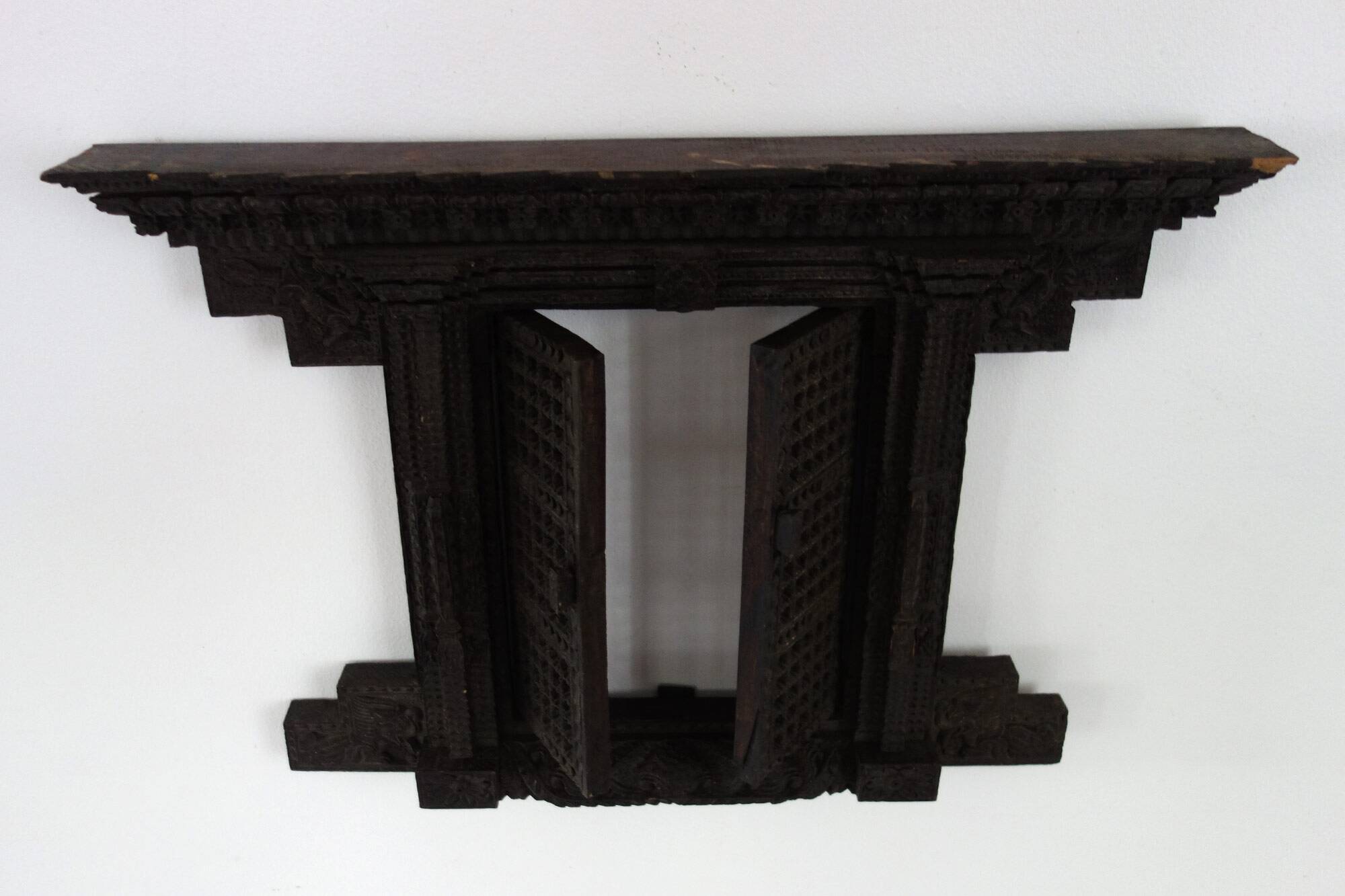 Old Newari Nepali window in carved wood