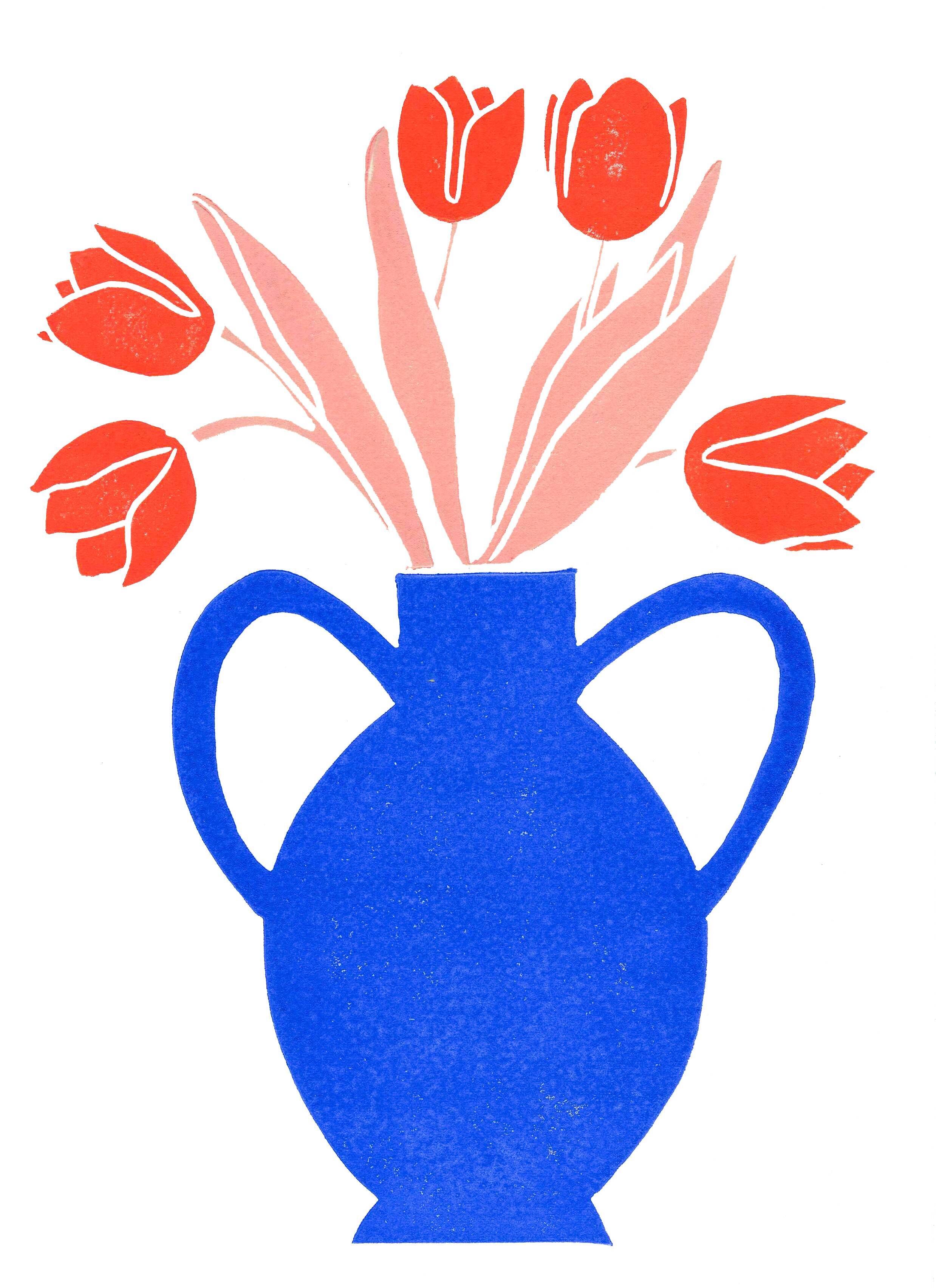 Tulipes - Linogravure