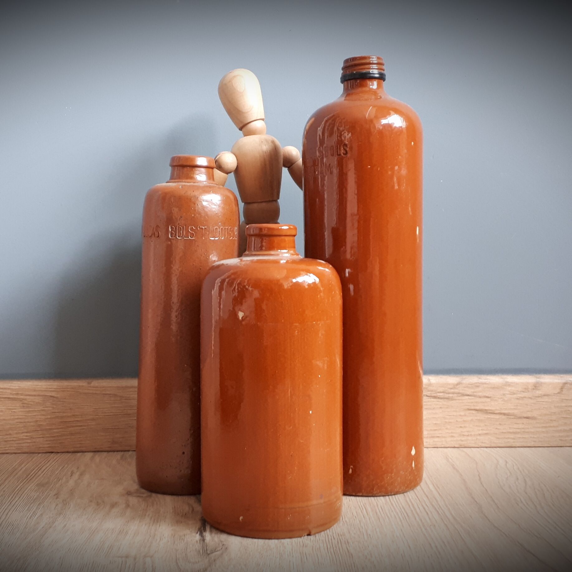 Vintage stoneware bottle combination 3