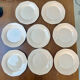 Set of 8 flat plates Digoin Sarreguemines pink