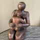 Signed maternity sculpture, patinated bronze terracotta, 1960s