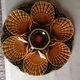 Four oyster plates in sarreguemines / vintage polychrome dabbling