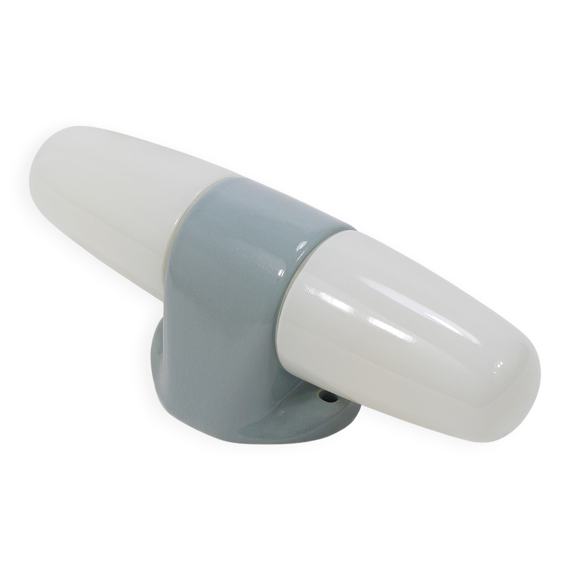 Double Bauhaus Wall Light Grey Wilhelm Wagenfeld by Linder Germany, 1950