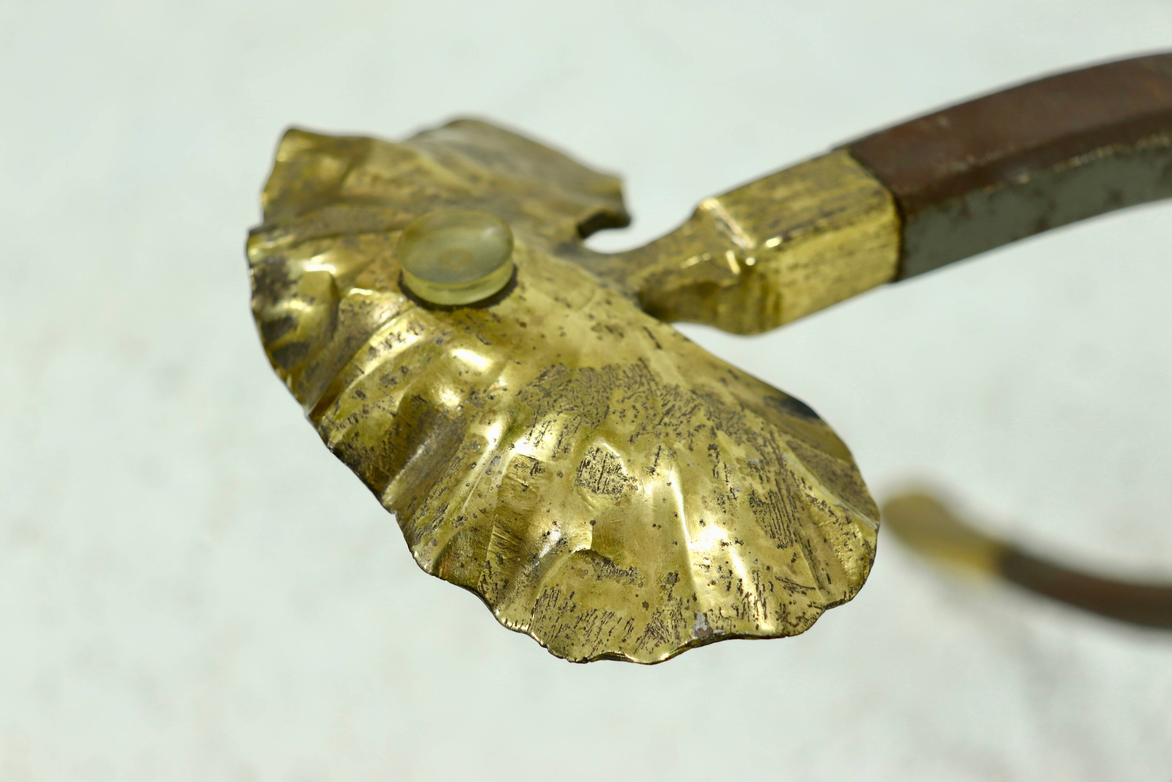 Coffee Table by Manfred Bredohl in Brass and Forged Iron 1970s