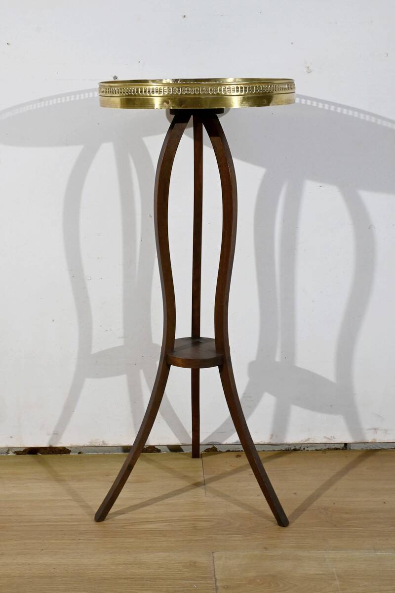 Small Mahogany Pedestal Table, Louis XVI Style – 1900