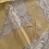 Nappe et 12 serviettes couleur paille annees 50.