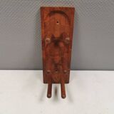 Beautiful Danish wine rack/holder for 3 bottles of wine on the wall. 1980s