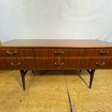 Mid-century retro vintage tola wood sideboard by Meredew, designed by Alpho