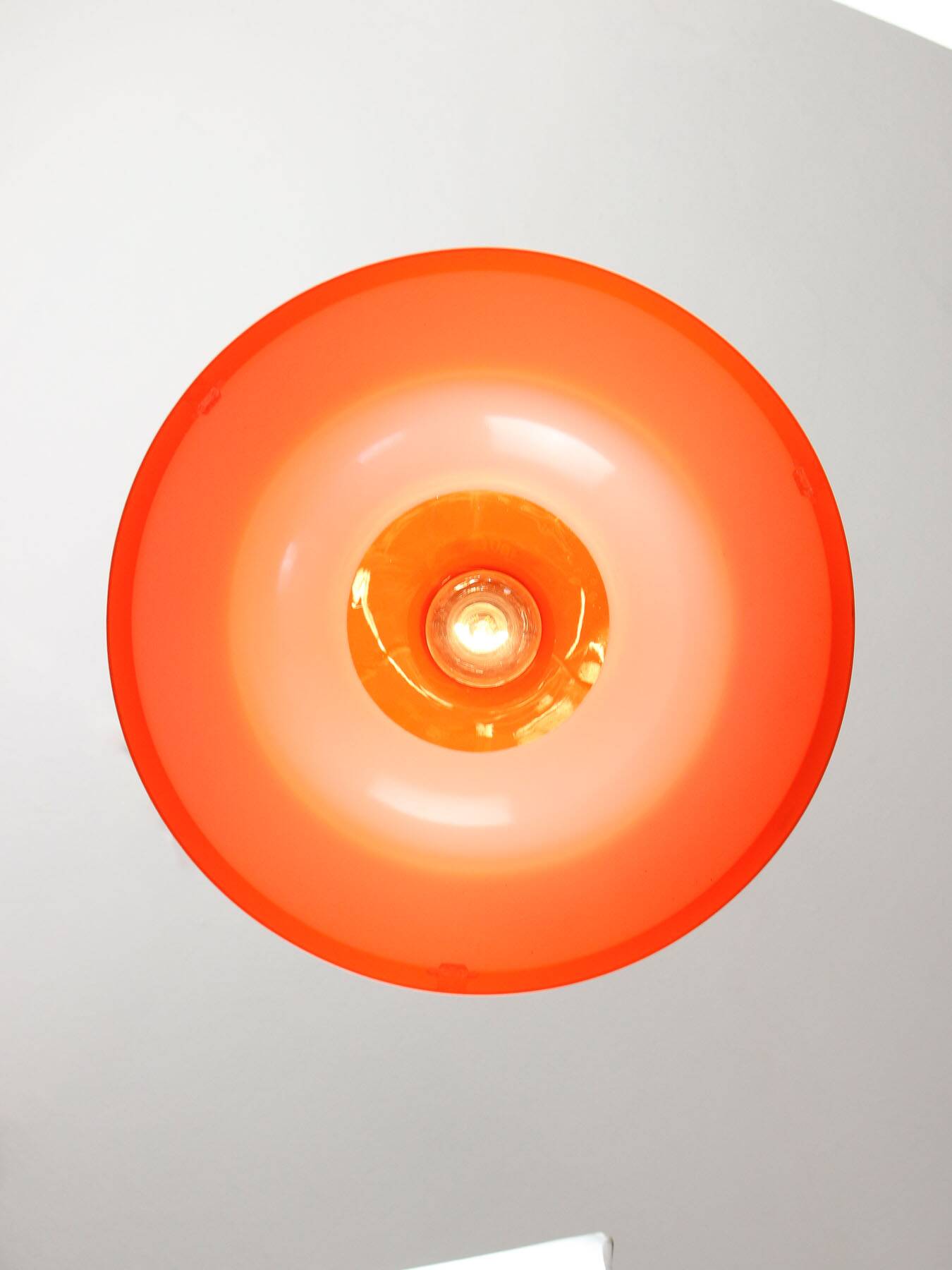 Italian Space Age Pendant in Chrome and Orange Plexiglass, 1970s