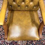Classic English Yellow Chesterfield Desk Chair