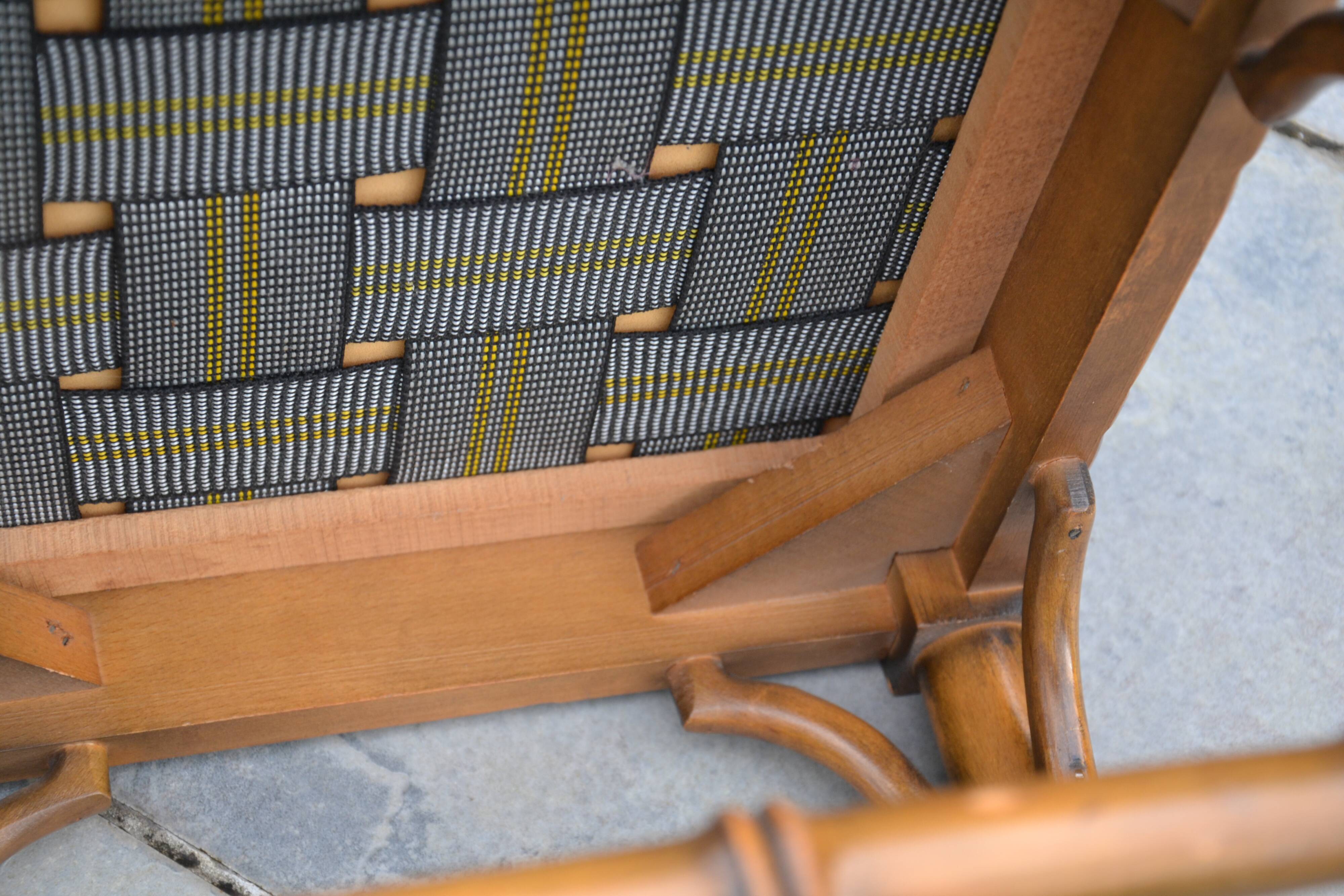 Piano stool/bamboo effect wooden footrest