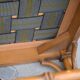 Piano stool/bamboo effect wooden footrest