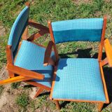 2 wooden bridge armchairs from the 1960s
