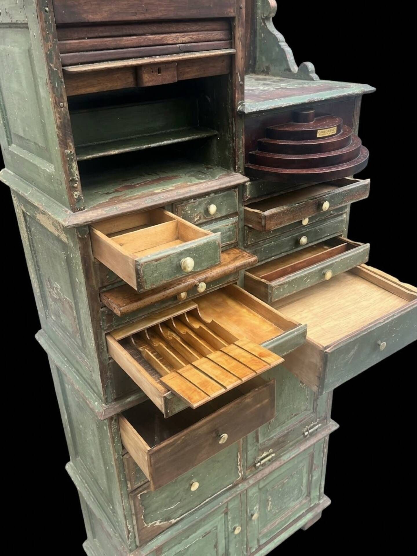 Rare antique dental cabinet The Cabinet Company no. 53 in mahogany.