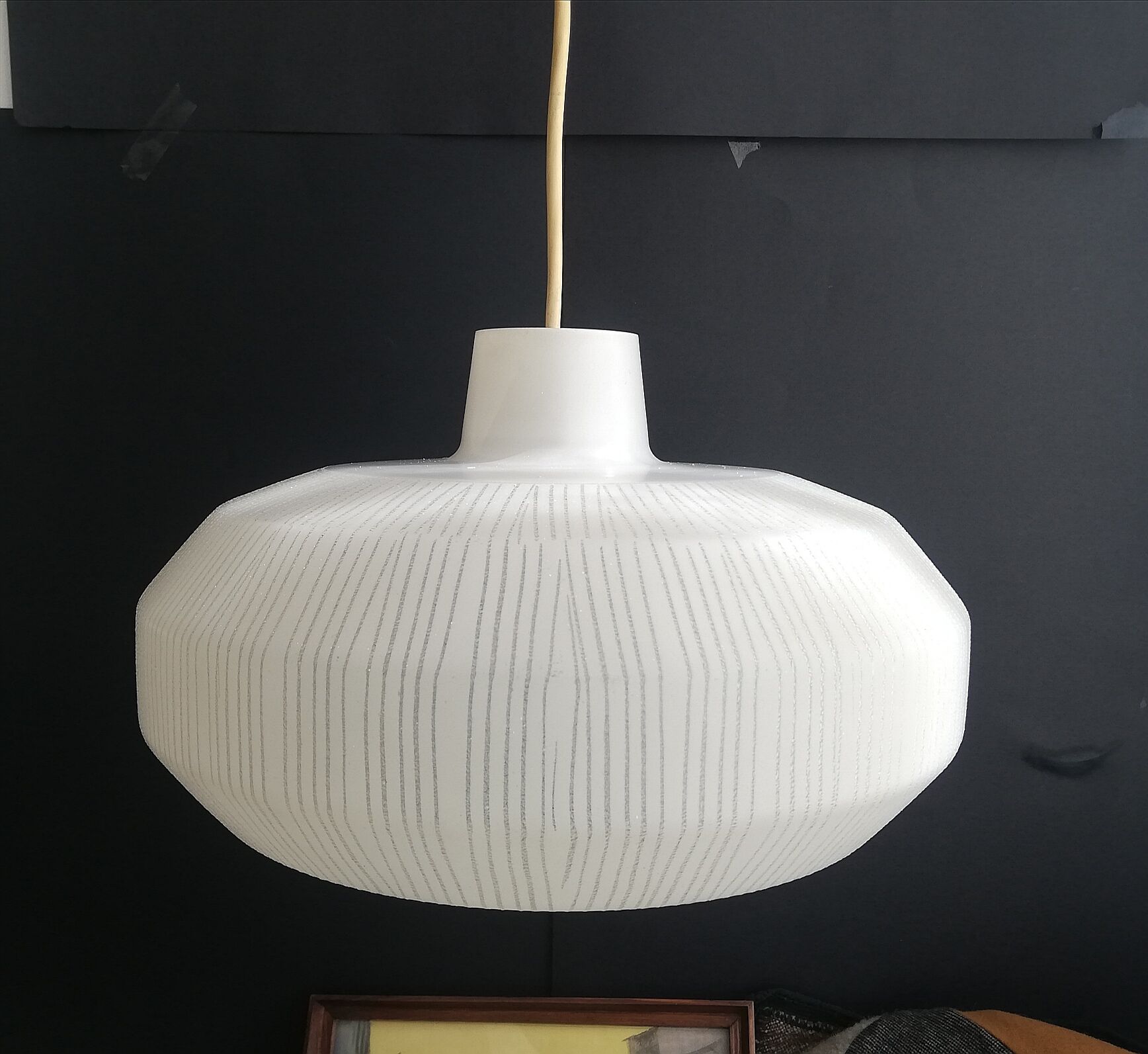 Danish modern mid-century 1950s glass ceiling lamp