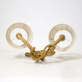 Wall lamp with two braided rope lights, 1950-1960.