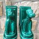 Pair of greenhouse books in the shape of dogs Art Deco