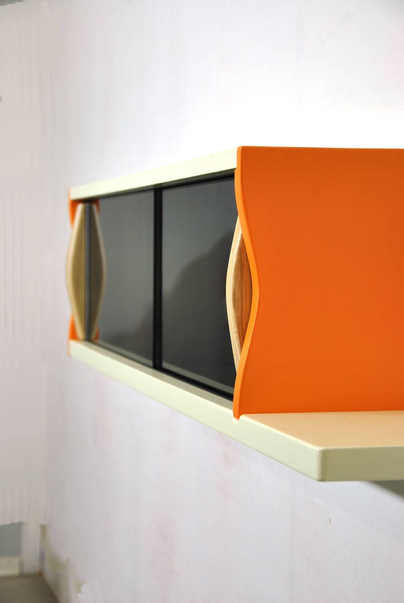 Smoked glass wall shelf