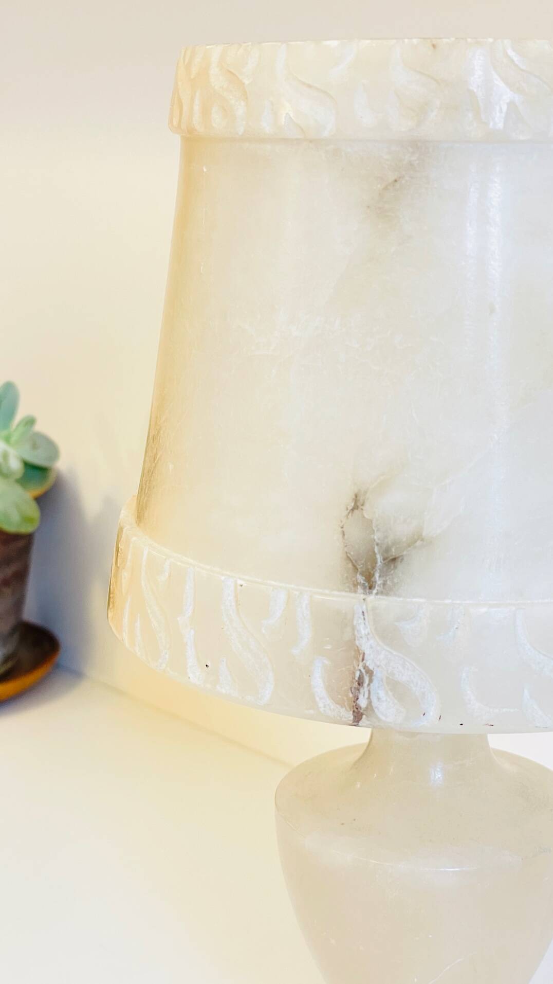 ALABASTER Marble Lamp 1970s