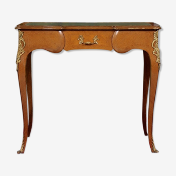 Writing table in gilded wood and Walnut Louis VI