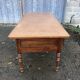Solid cherry game table with 2 front drawers and panelled crosspieces.