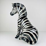 Large ceramic zebra sculpture from Bassano, Italy, 2000s.