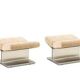 Paul Geoffroy for Uginox. Pair of brushed steel stools. Circa 1970.