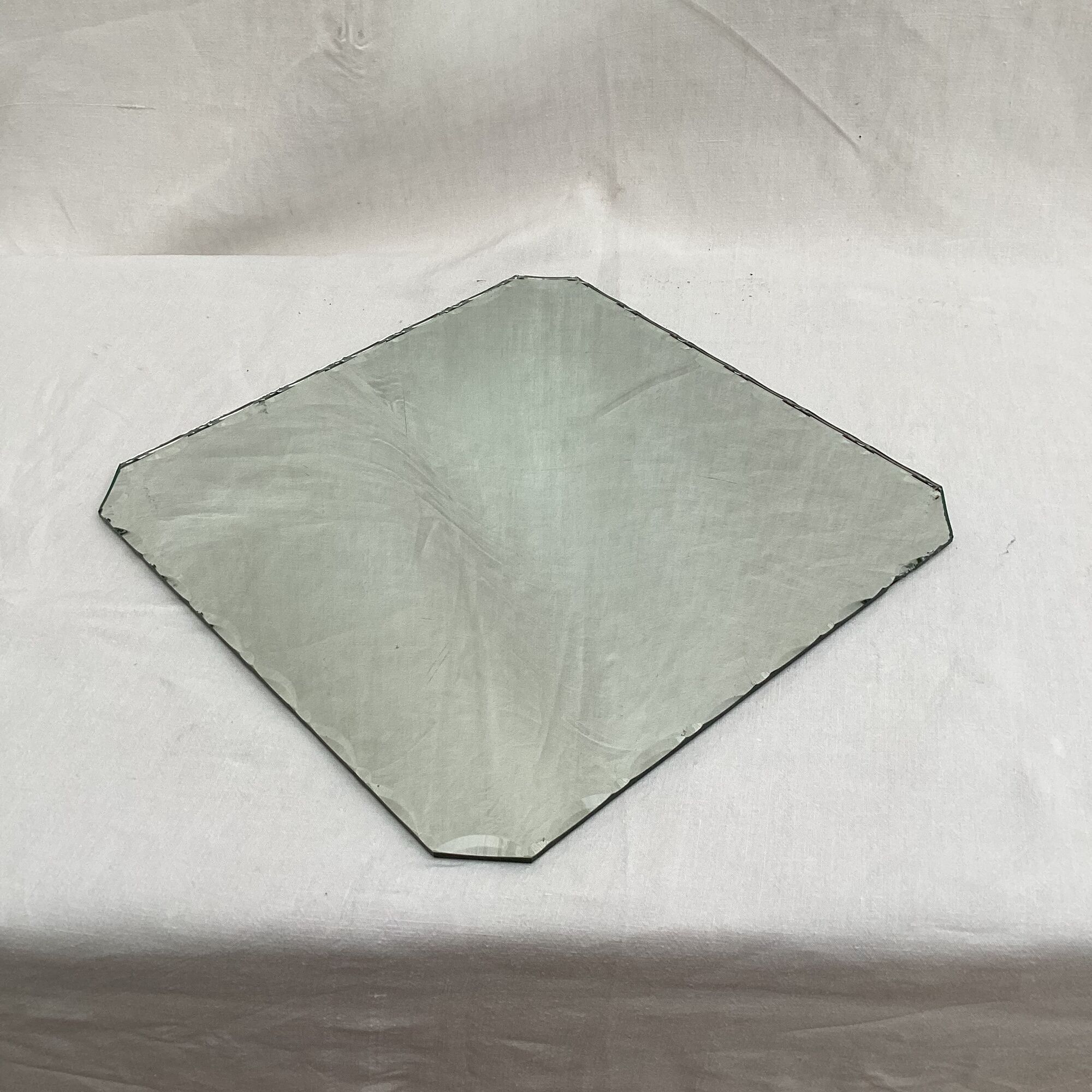Square beveled table mirror