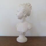 Bust "little girl" in plaster signed