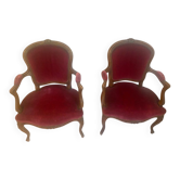 Pair of Louis XV cabriolet armchairs