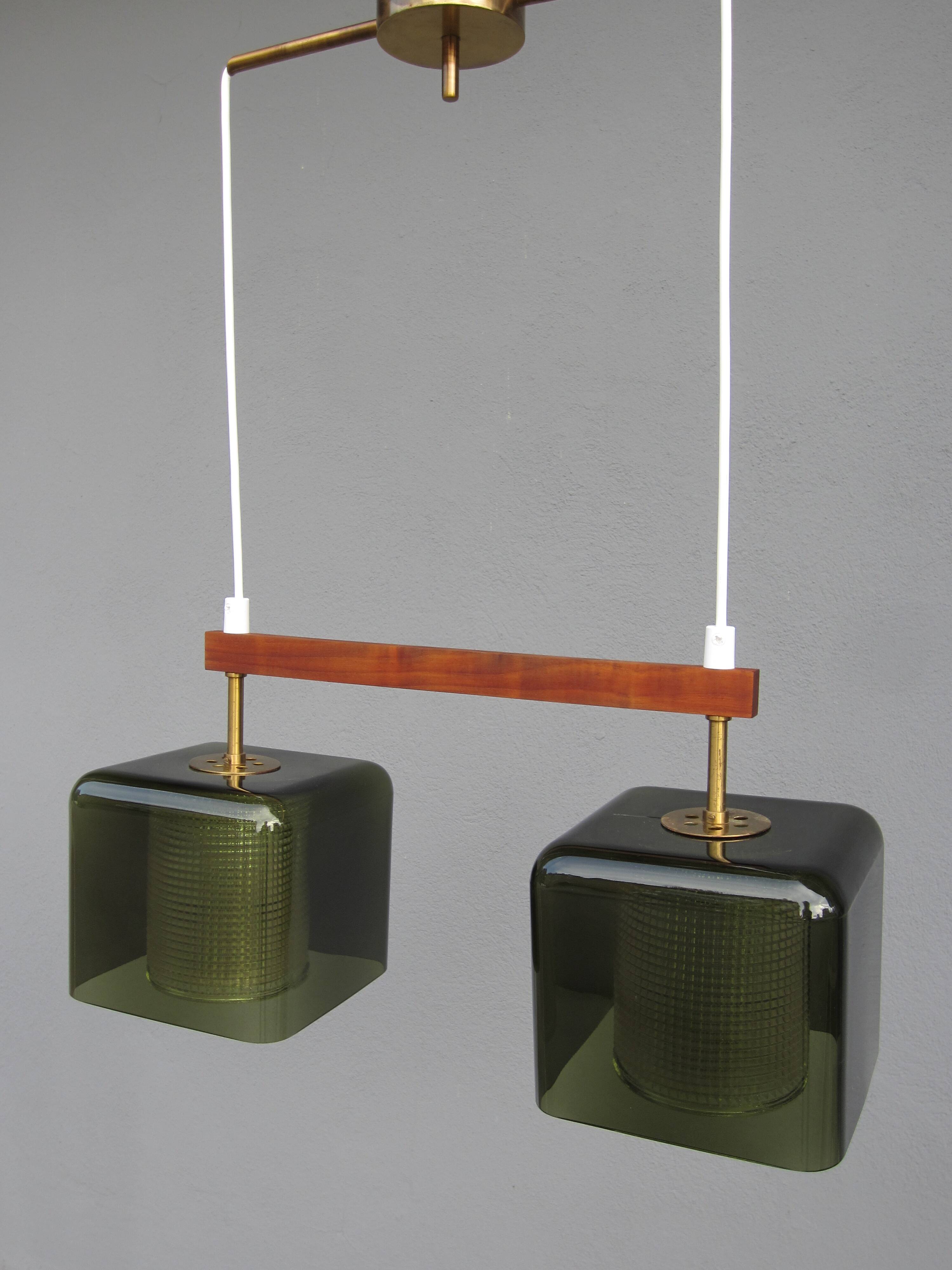 Scandinavian glass pendant lamp Carl Fagerlund for Orrefors