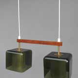 Scandinavian glass pendant lamp Carl Fagerlund for Orrefors