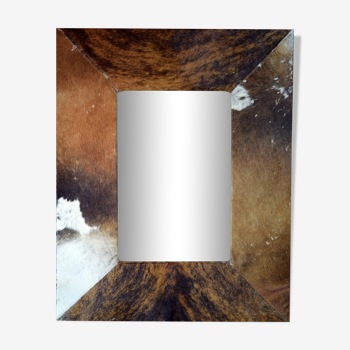 Cowhide mirror