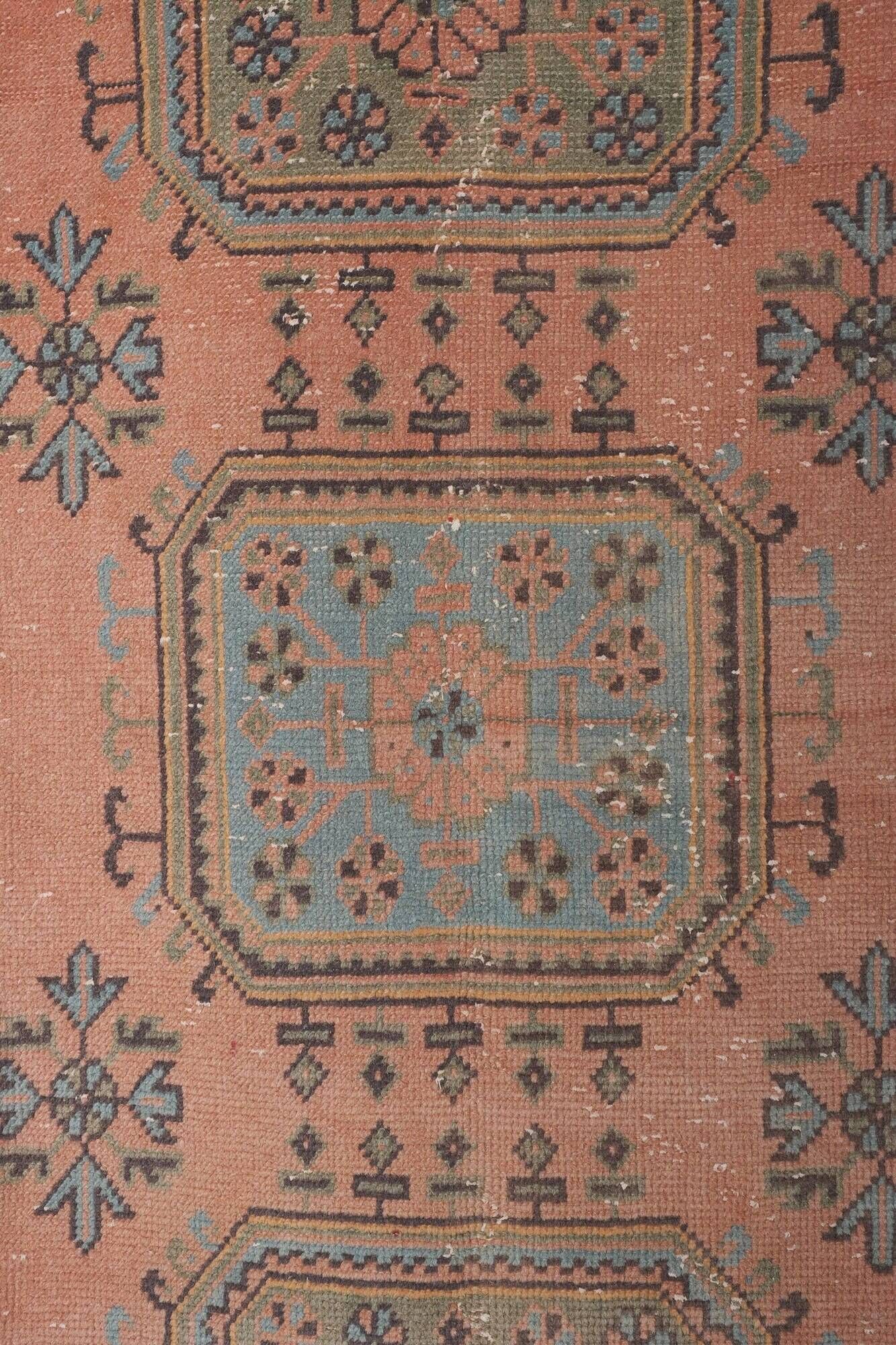Vintage Turkish hallway rug 83x652 cm