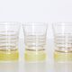 Set of 4 vintage glasses, yellow and gold granita, vintage, authentic, 50s