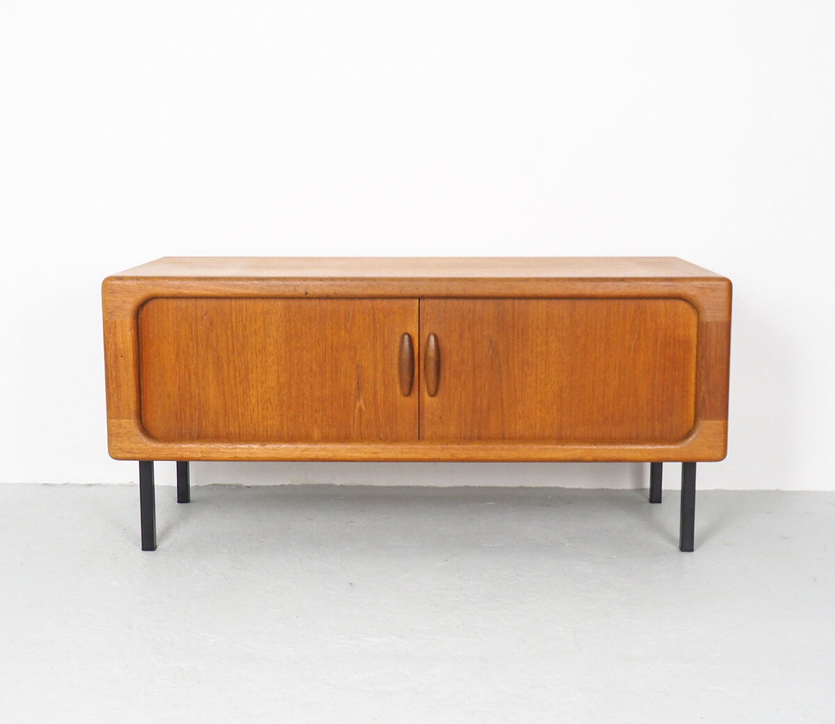 Low teak sideboard with tambour doors by Dyrlund, 1960's