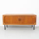 Low teak sideboard with tambour doors by Dyrlund, 1960's