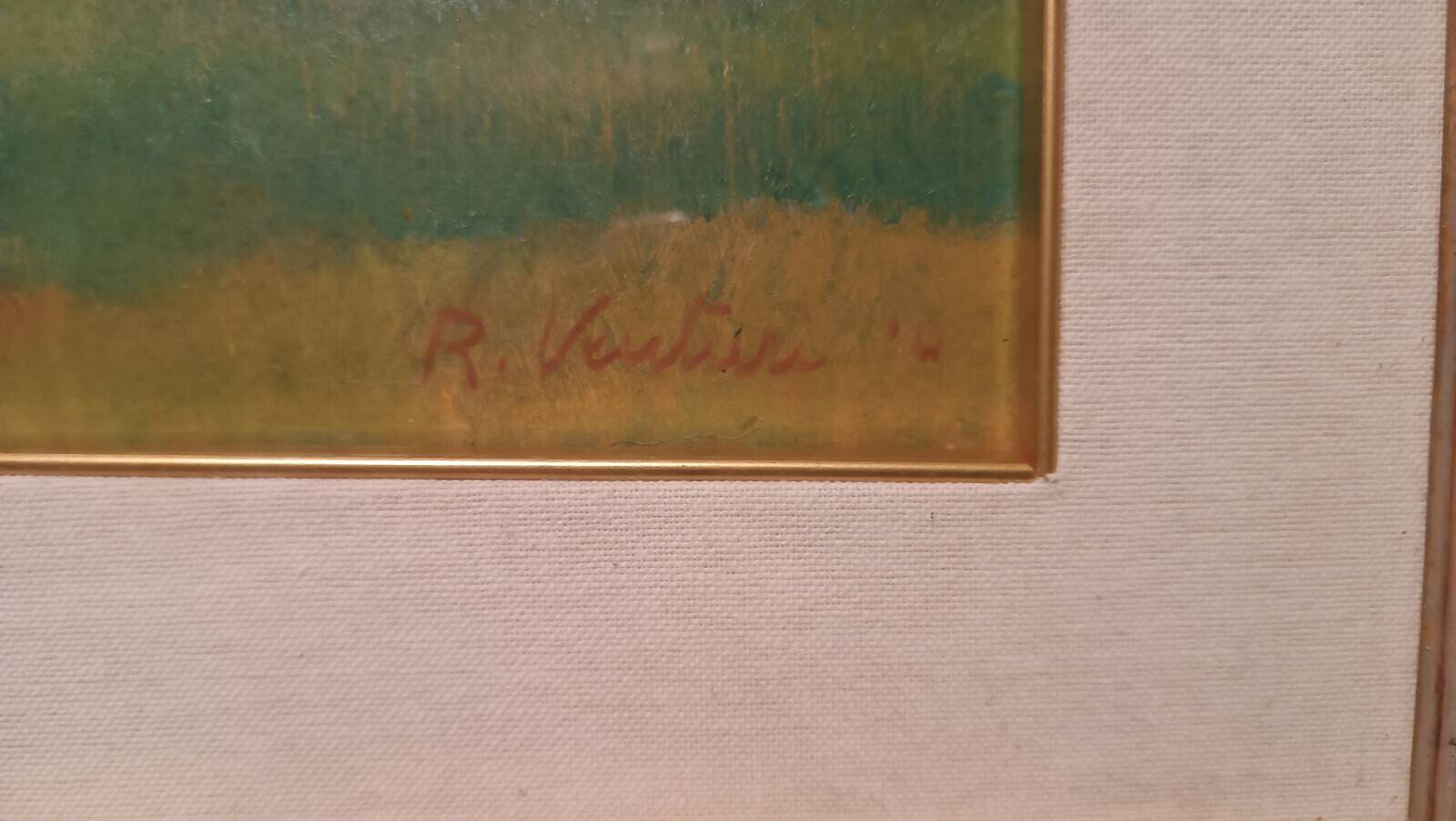 Peinture à l'huile sur toile paysage toscan signé r.venturi
