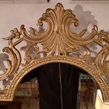Console and its mirror in bronze and marble