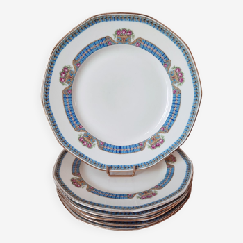 Set of 6 Jean Boyer porcelain flat plates