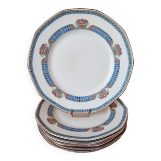 Set of 6 Jean Boyer porcelain flat plates