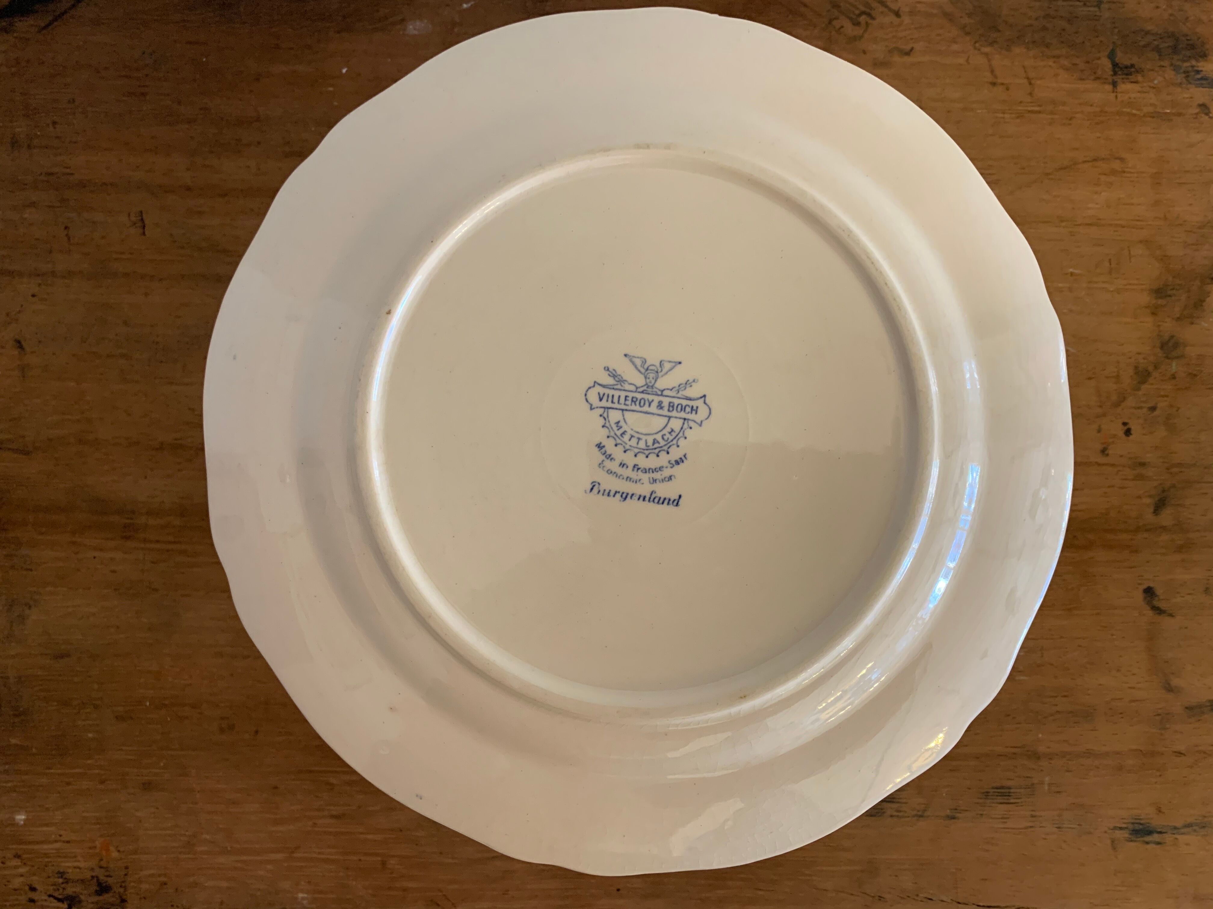 10 old blue earthenware dessert plates Burgenland Villeroy and Boch 1950