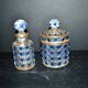 Baccarat bottle and box, antique diamond gemstones in moulded crystal, signed.