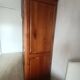 Magnificent wardrobe in solid cherry and oak with 3 doors, beveled glass, two visible drawers